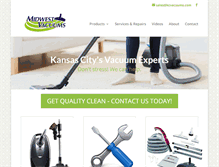 Tablet Screenshot of kcvacuums.com